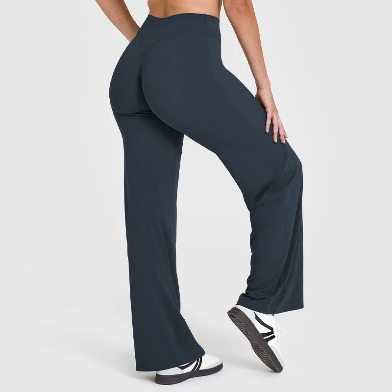 Lumora Women’s High-Waist Wide-Leg Yoga Trousers – Breathable & Sculpting Fit