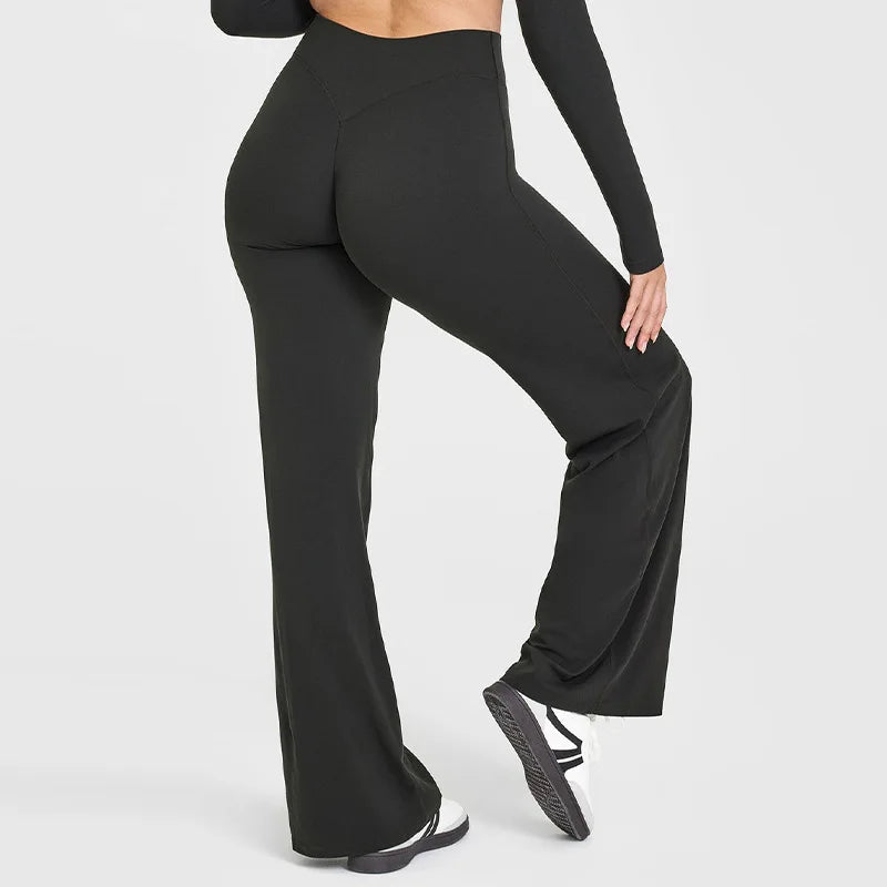 Lumora Women’s High-Waist Wide-Leg Yoga Trousers – Breathable & Sculpting Fit