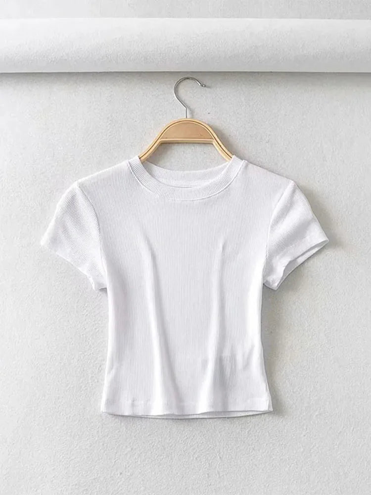 Slim Fit Short-Sleeve Crop Top