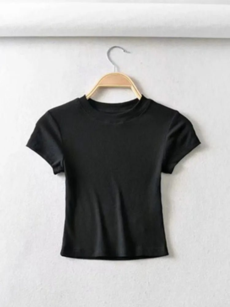 Slim Fit Short-Sleeve Crop Top