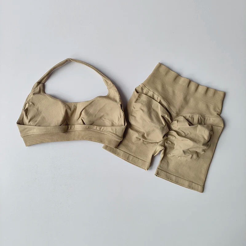 Lumora Halter Neck Seamless Fitness Set