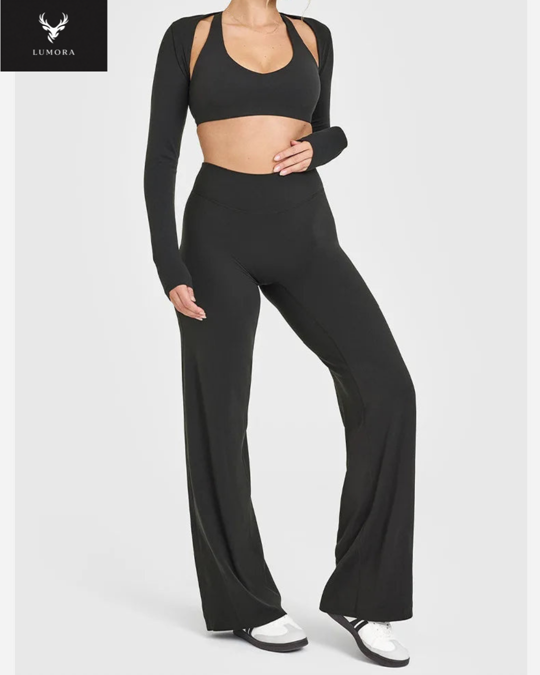 Lumora Women’s High-Waist Wide-Leg Yoga Trousers – Breathable & Sculpting Fit