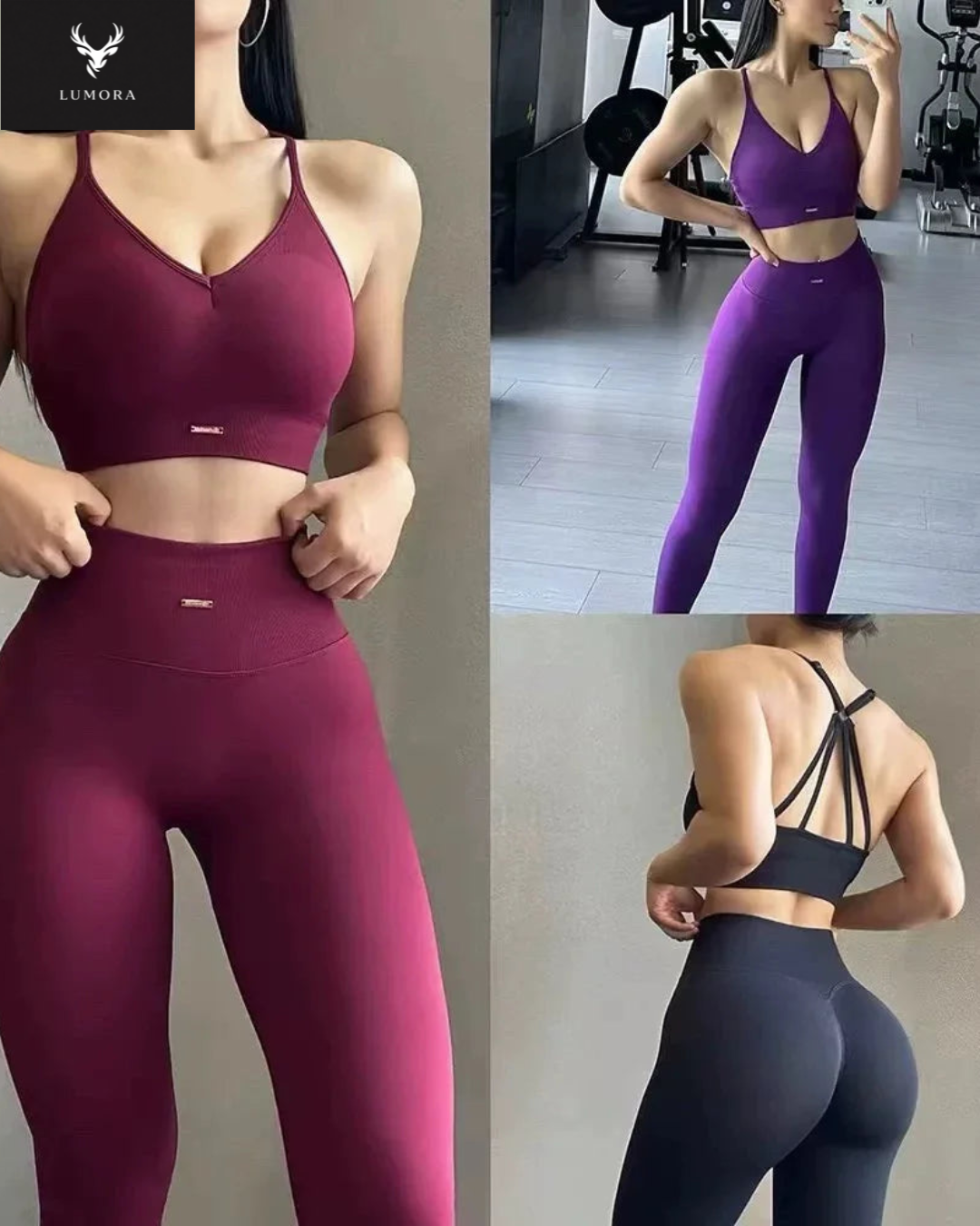 Lumora Peach Sculpt High-Waist Activewear Set